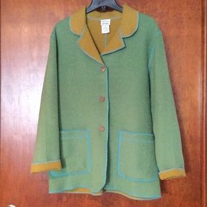 Jennifer George green felt jacket